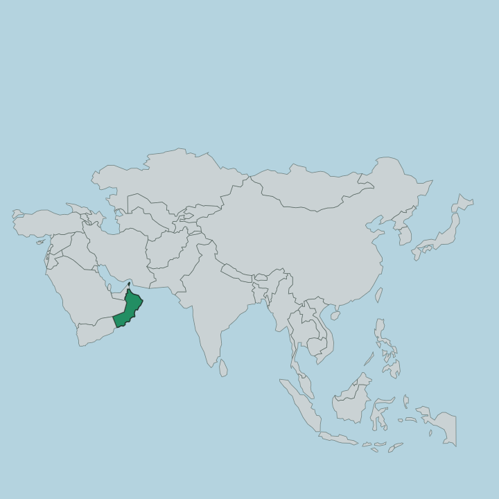 Map showing Oman — In Asia