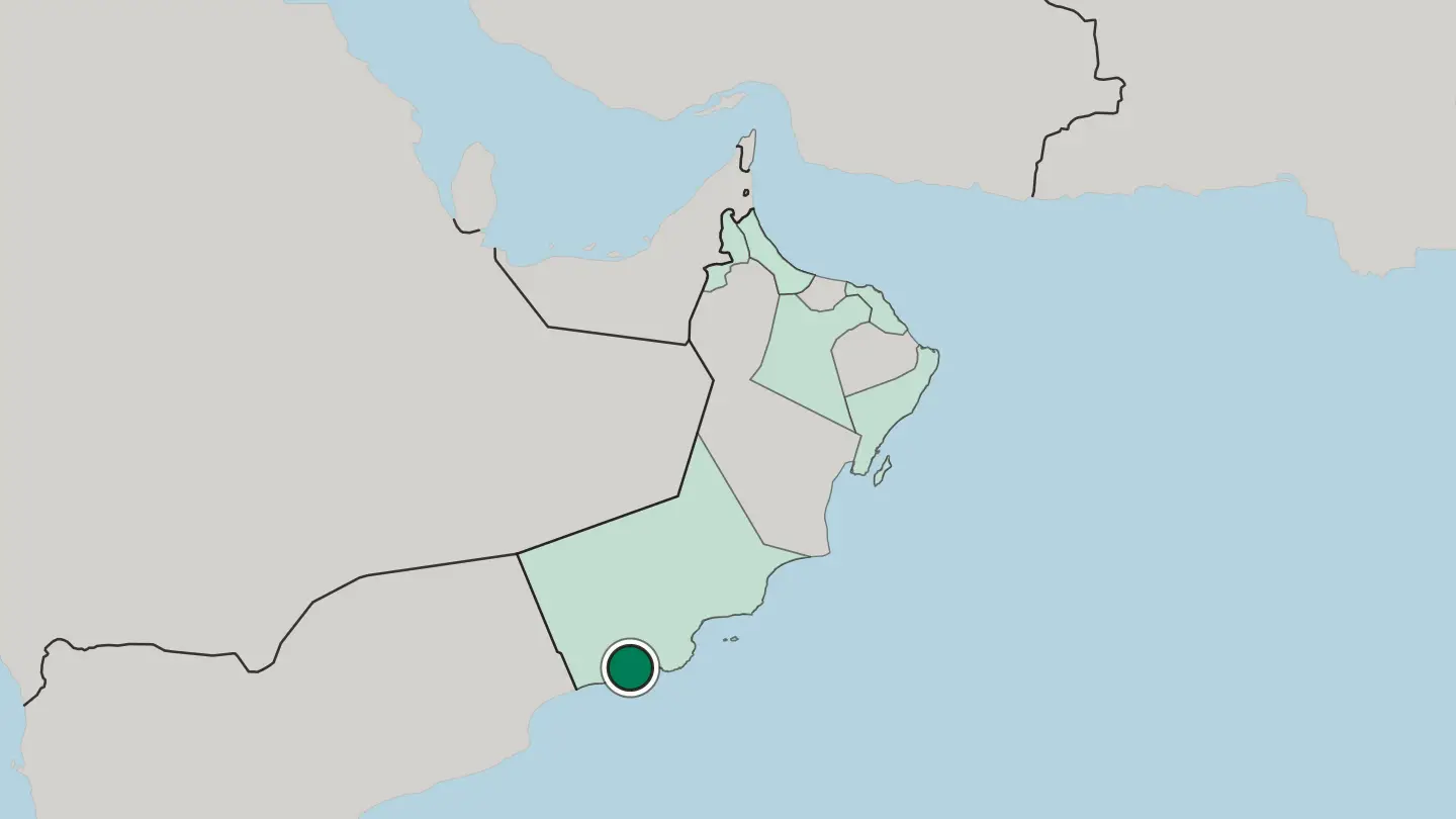 Map of Şalālah in Oman