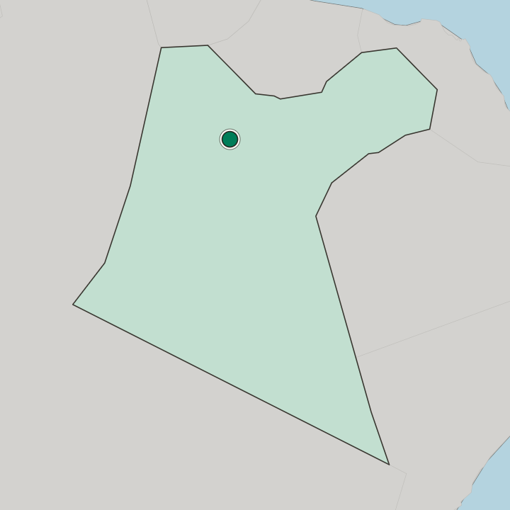 Map showing Bahlā’ — In Muḩāfaz̧at ad Dākhilīyah