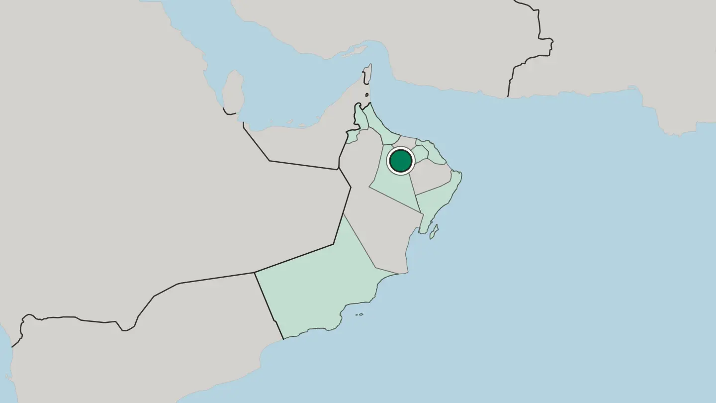 Map of Nizwá in Oman