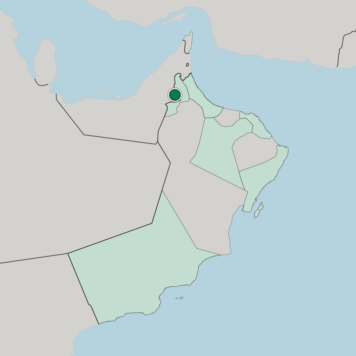 Map showing Al Buraymī — In Oman