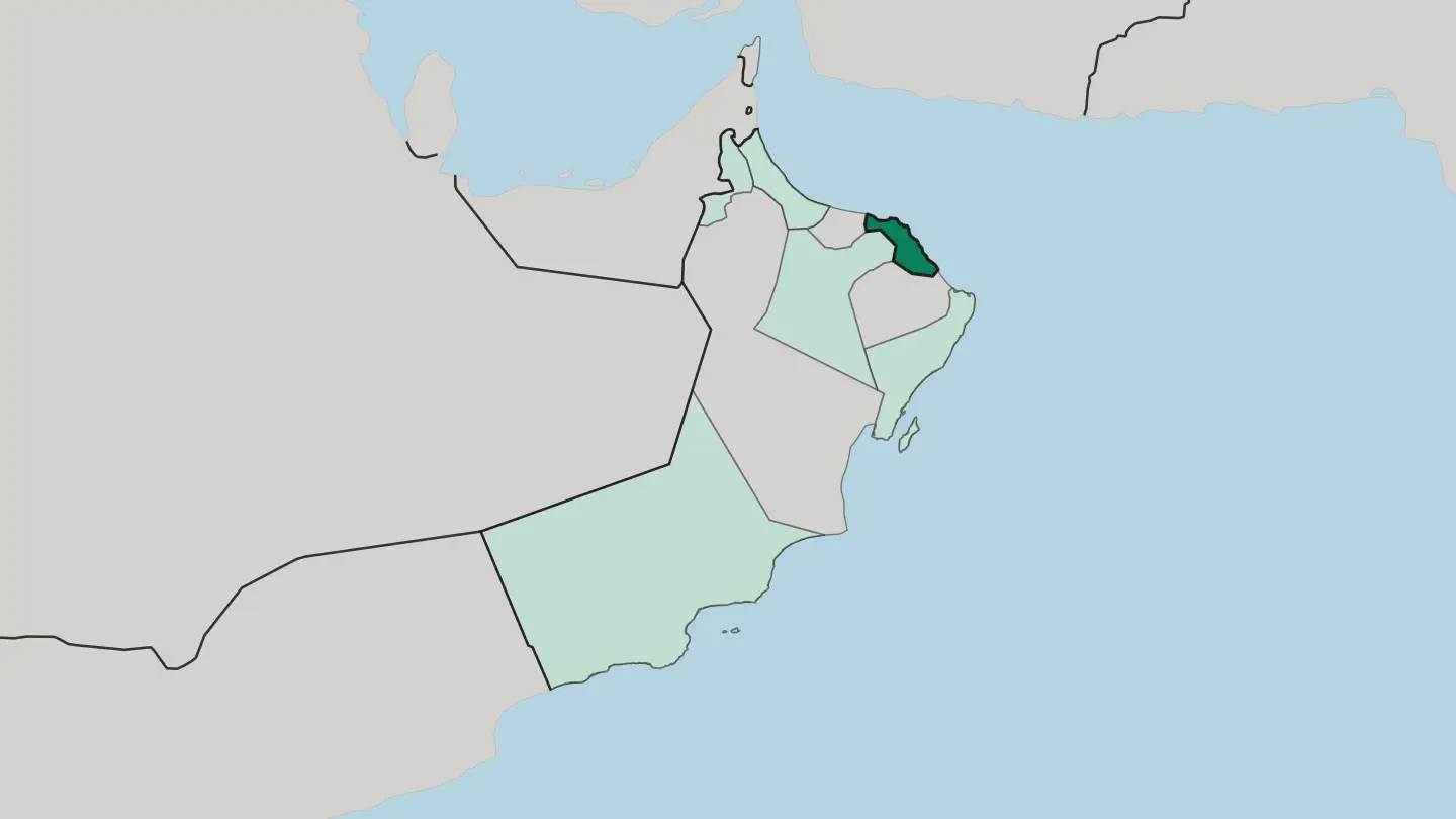 Map of Muḩāfaz̧at Masqaţ in Oman