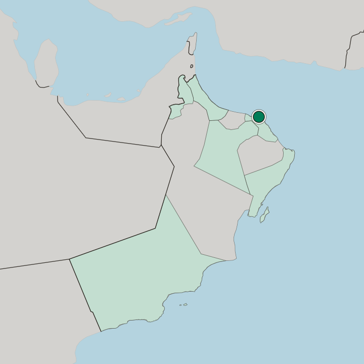 Map showing Muscat — In Oman