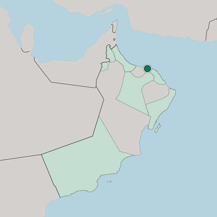 Map showing Seeb — In Oman