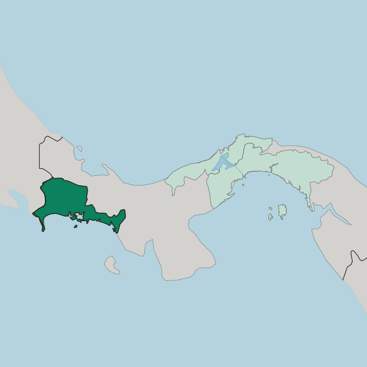 Map showing Provincia de Chiriquí — In Panama