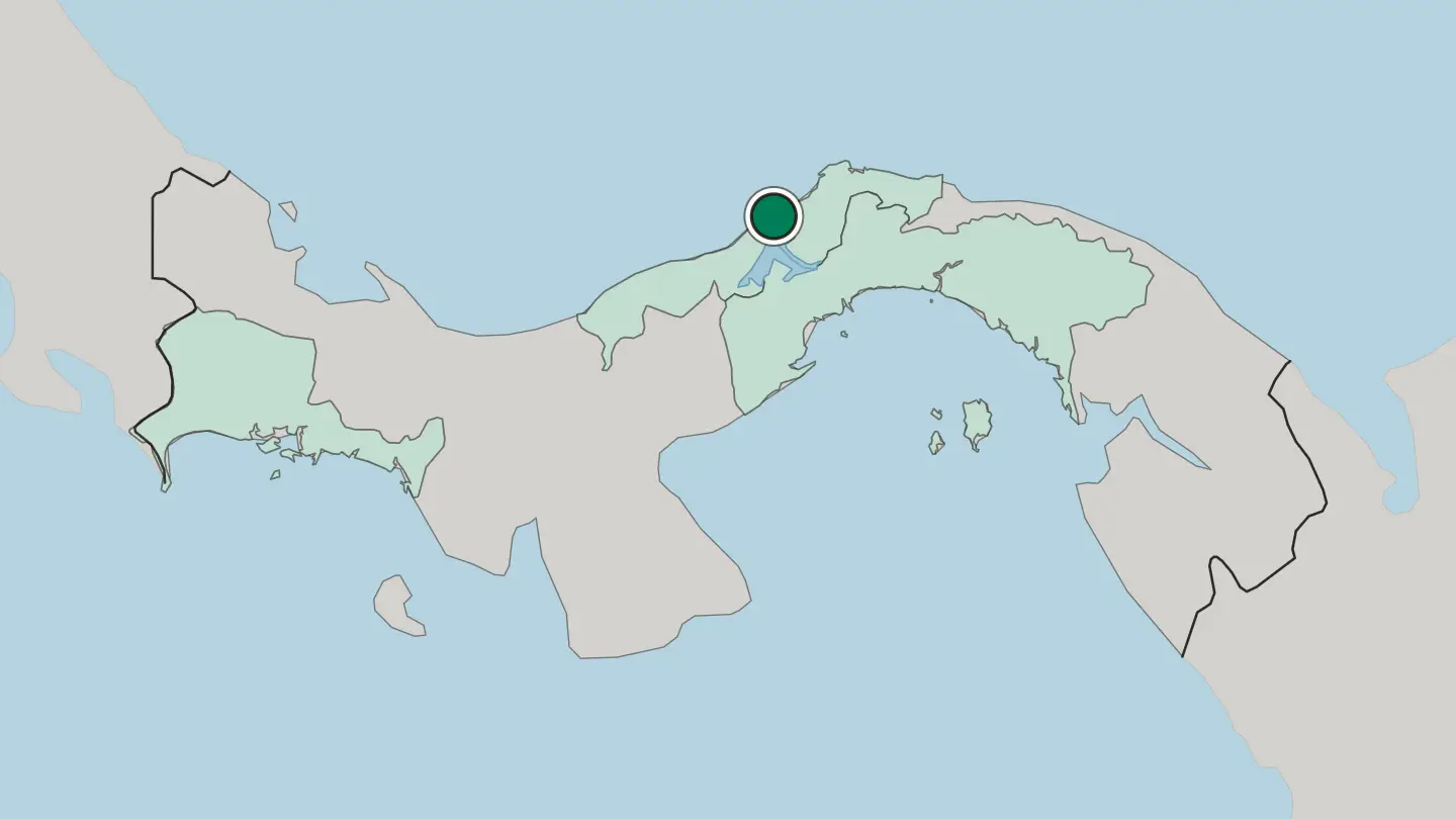 Map of Colón in Panama