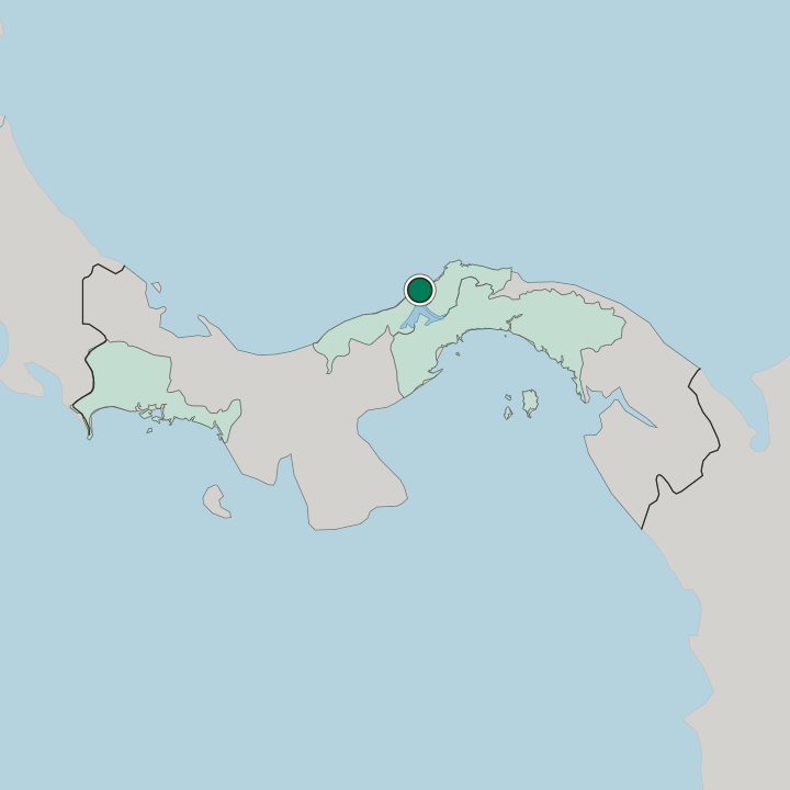 Map showing Colón — In Panama