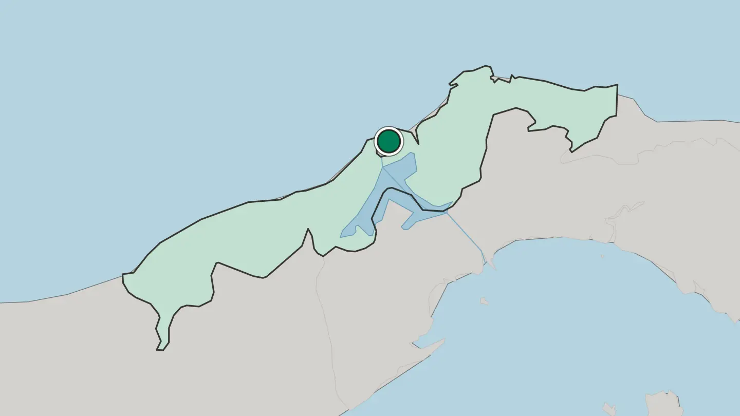 Map of Colón in Panama