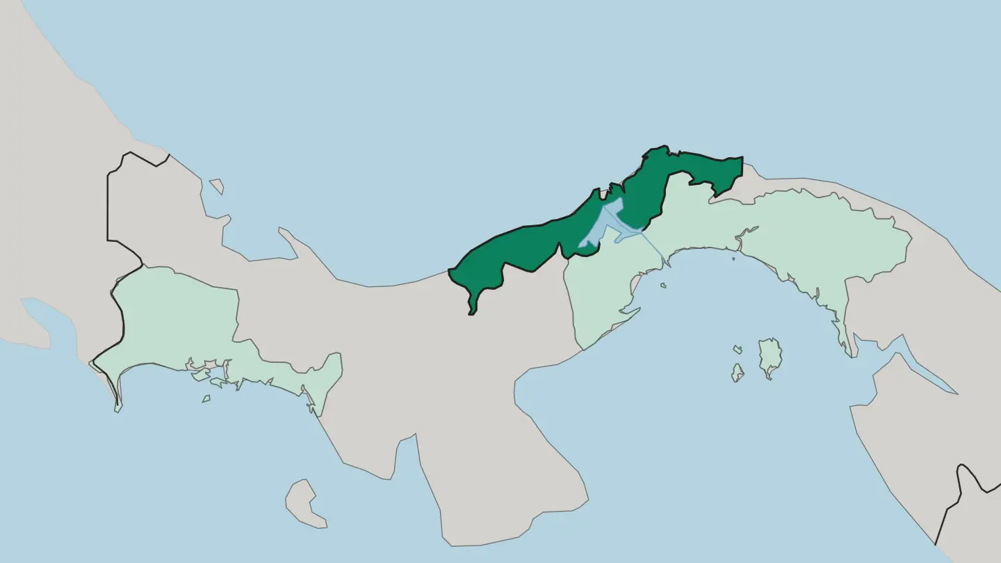 Map of Provincia de Colón in Panama