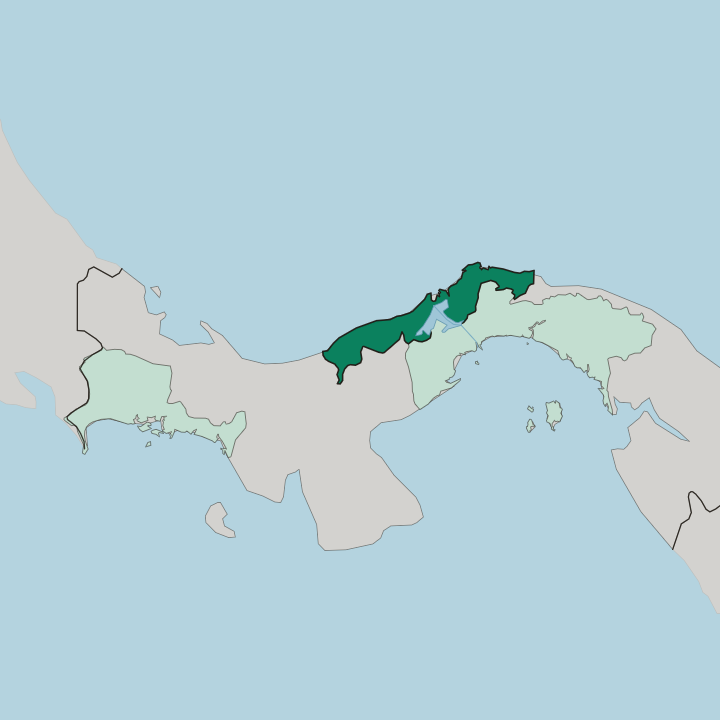 Map showing Provincia de Colón — In Panama