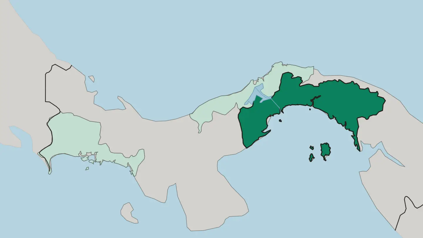 Map of Provincia de Panamá in Panama