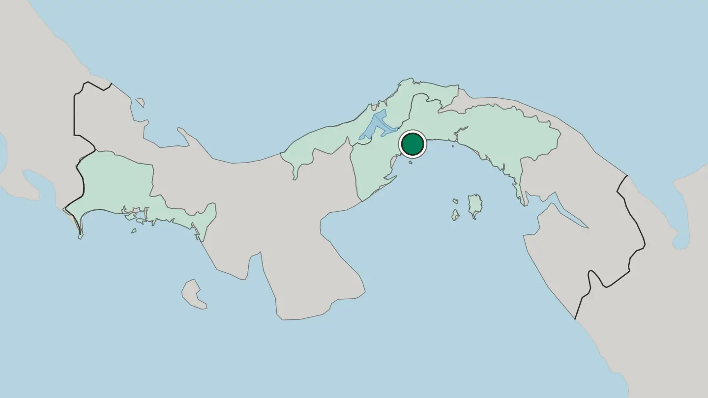 Map of Panama City in Panama