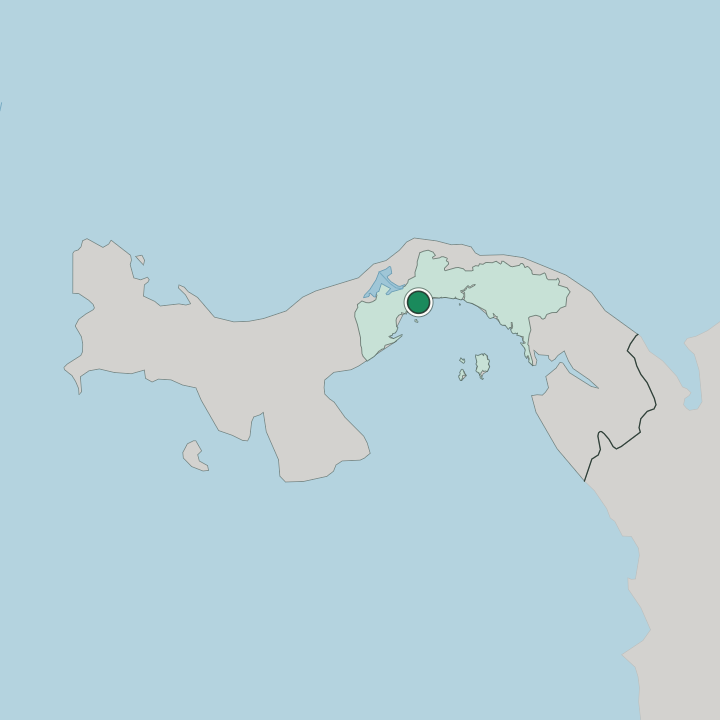 Map showing Panama City — In Panama