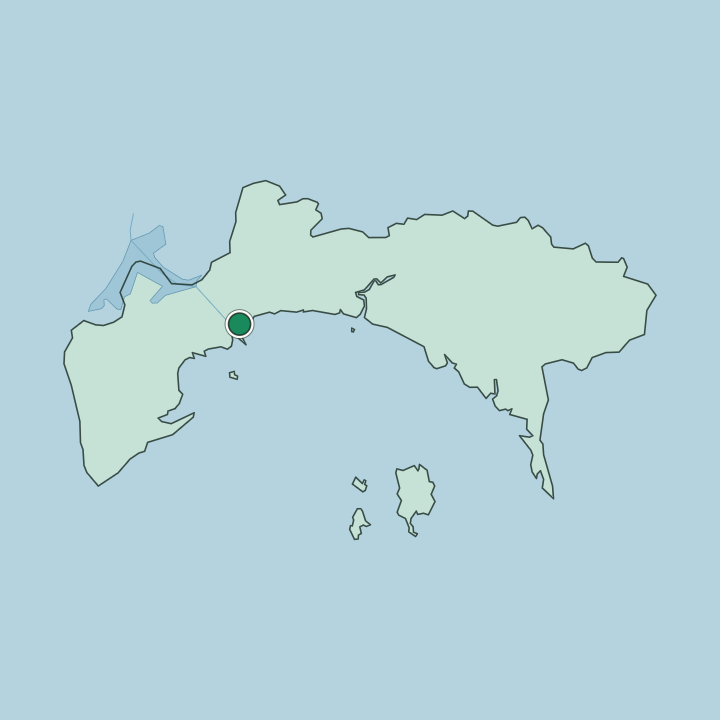 Map showing Panama City — In Provincia de Panamá