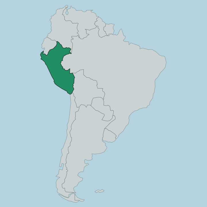 Map showing Peru — In South America