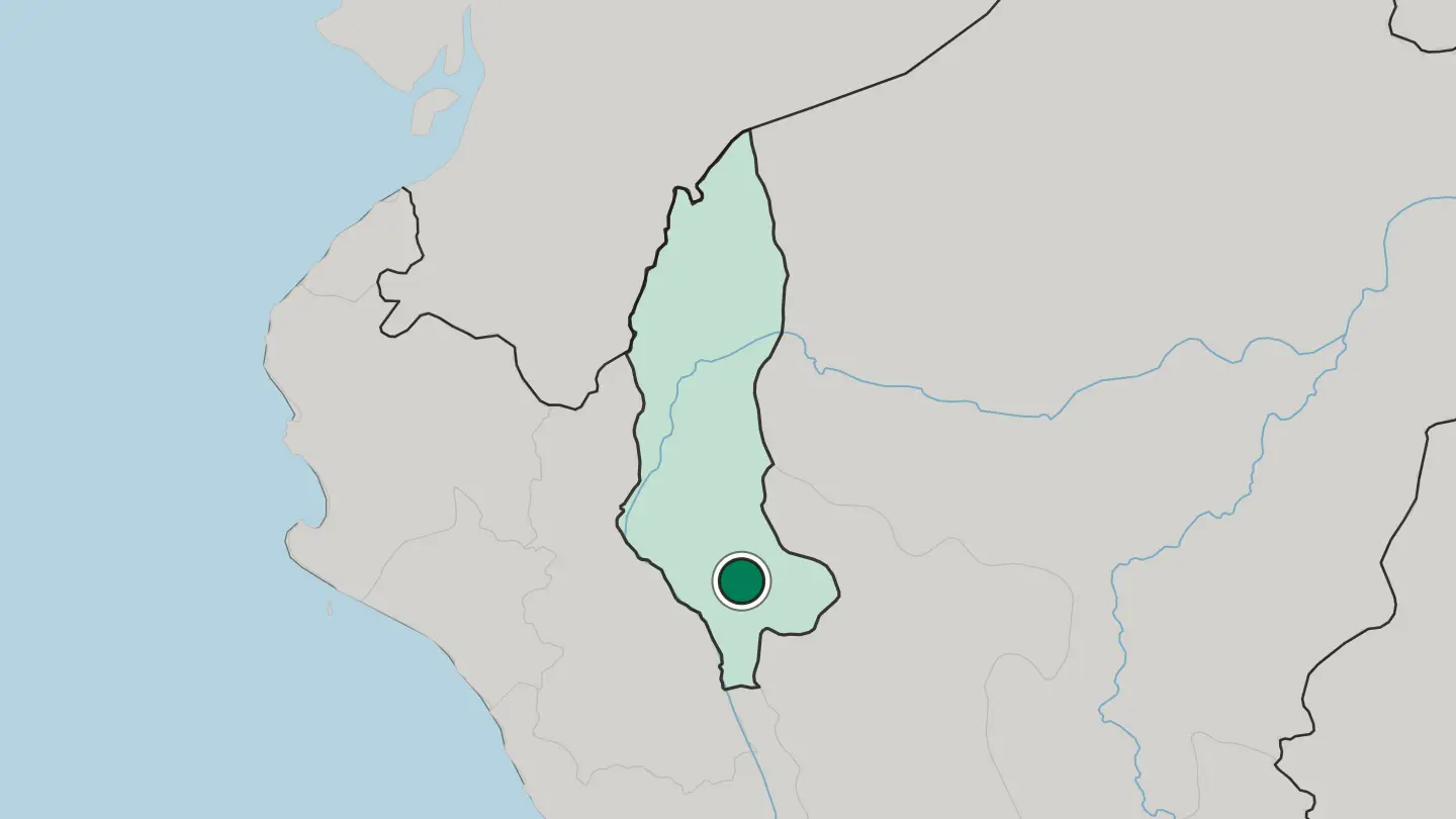 Map of Chachapoyas in Peru