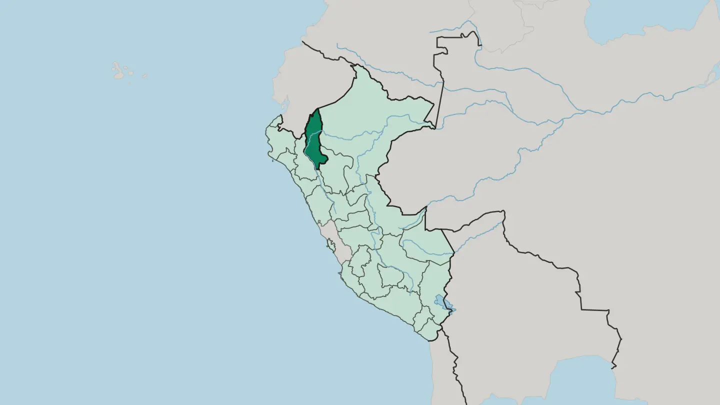 Map of Departamento de Amazonas in Peru