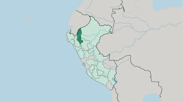 Map of Departamento de Amazonas in Peru