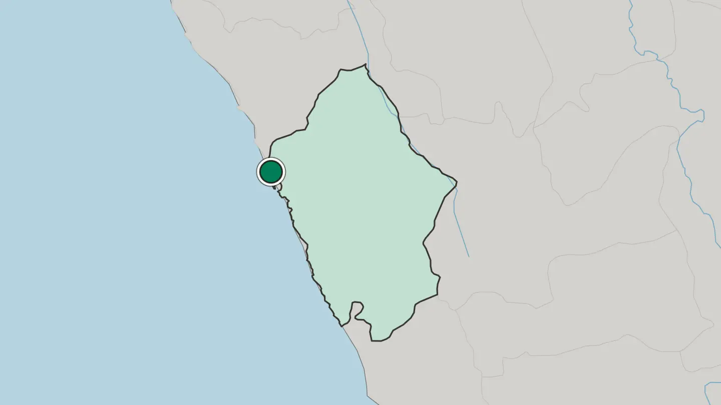 Map of Chimbote in Peru