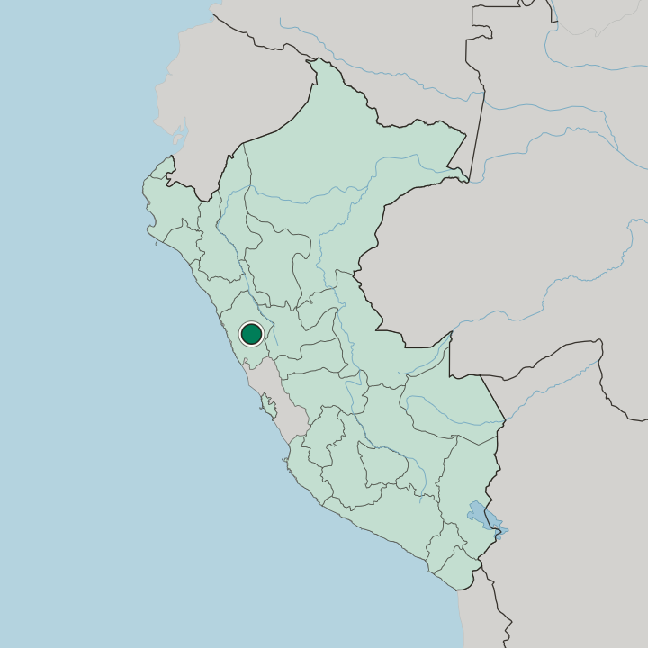 Map showing Huaraz — In Peru