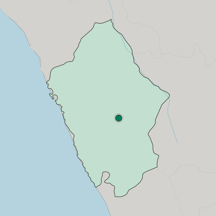 Map showing Huaraz — In Departamento de Ancash