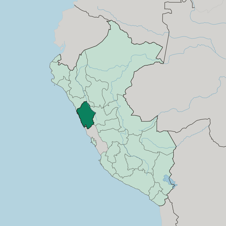 Map showing Departamento de Ancash — In Peru
