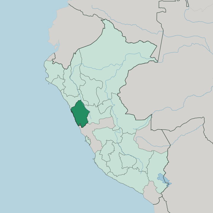 Map showing Departamento de Ancash — In Peru