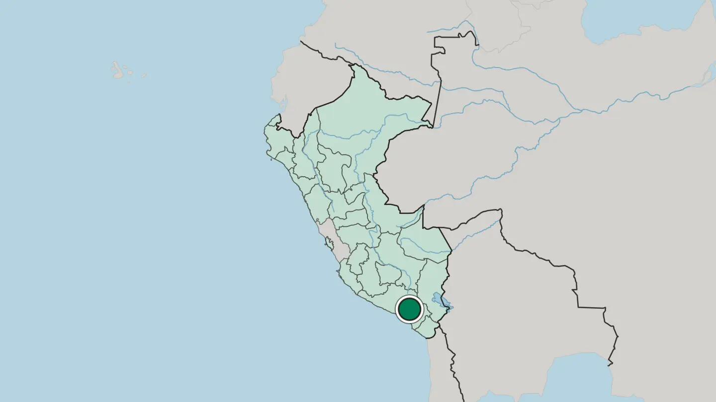 Map of Arequipa in Peru