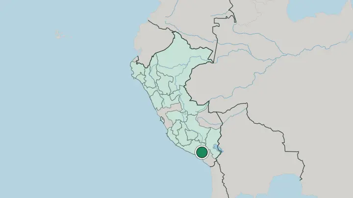 Map of Arequipa in Peru