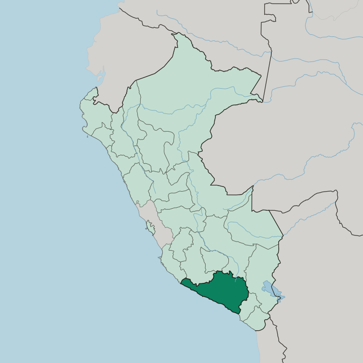 Map showing Departamento de Arequipa — In Peru