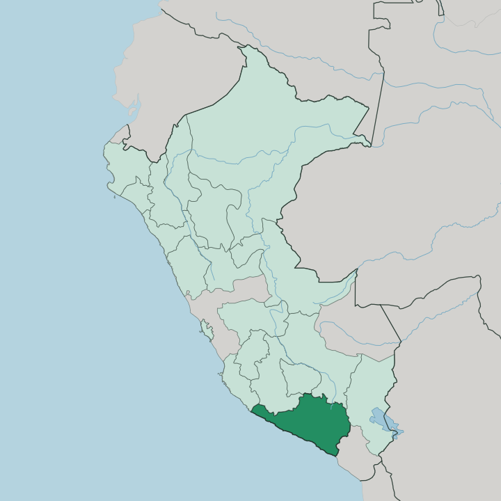 Map showing Departamento de Arequipa — In Peru