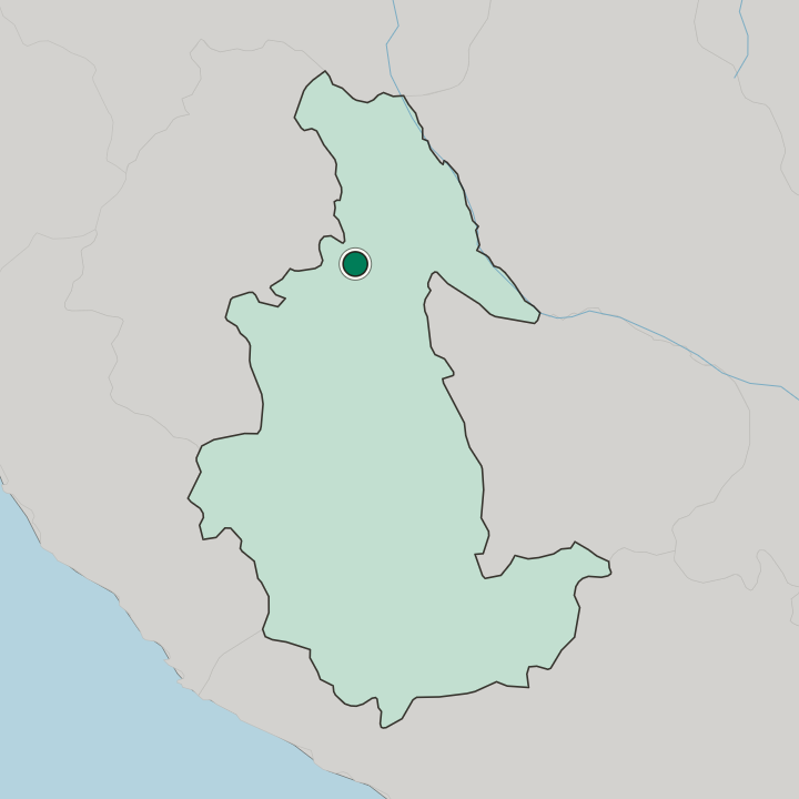 Map showing Ayacucho — In Departamento de Ayacucho