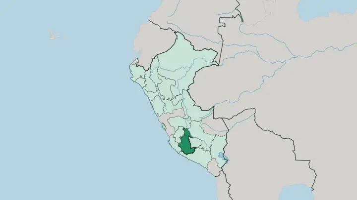 Map of Departamento de Ayacucho in Peru