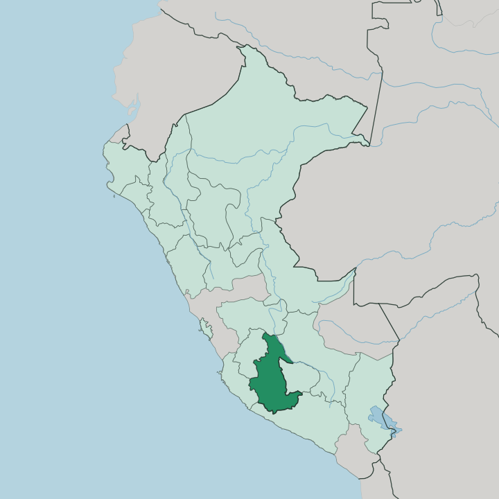 Map showing Departamento de Ayacucho — In Peru