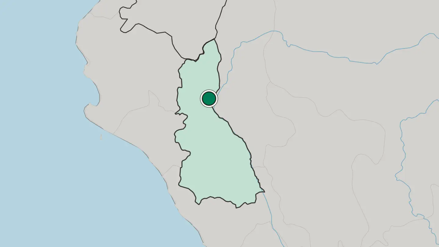 Map of Jaén in Peru