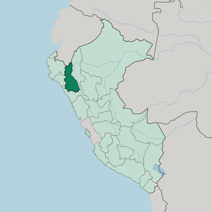 Map showing Departamento de Cajamarca — In Peru