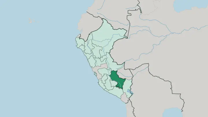 Map of Departamento de Cusco in Peru