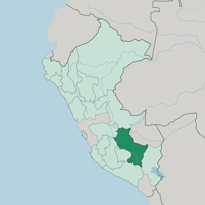 Map showing Departamento de Cusco — In Peru