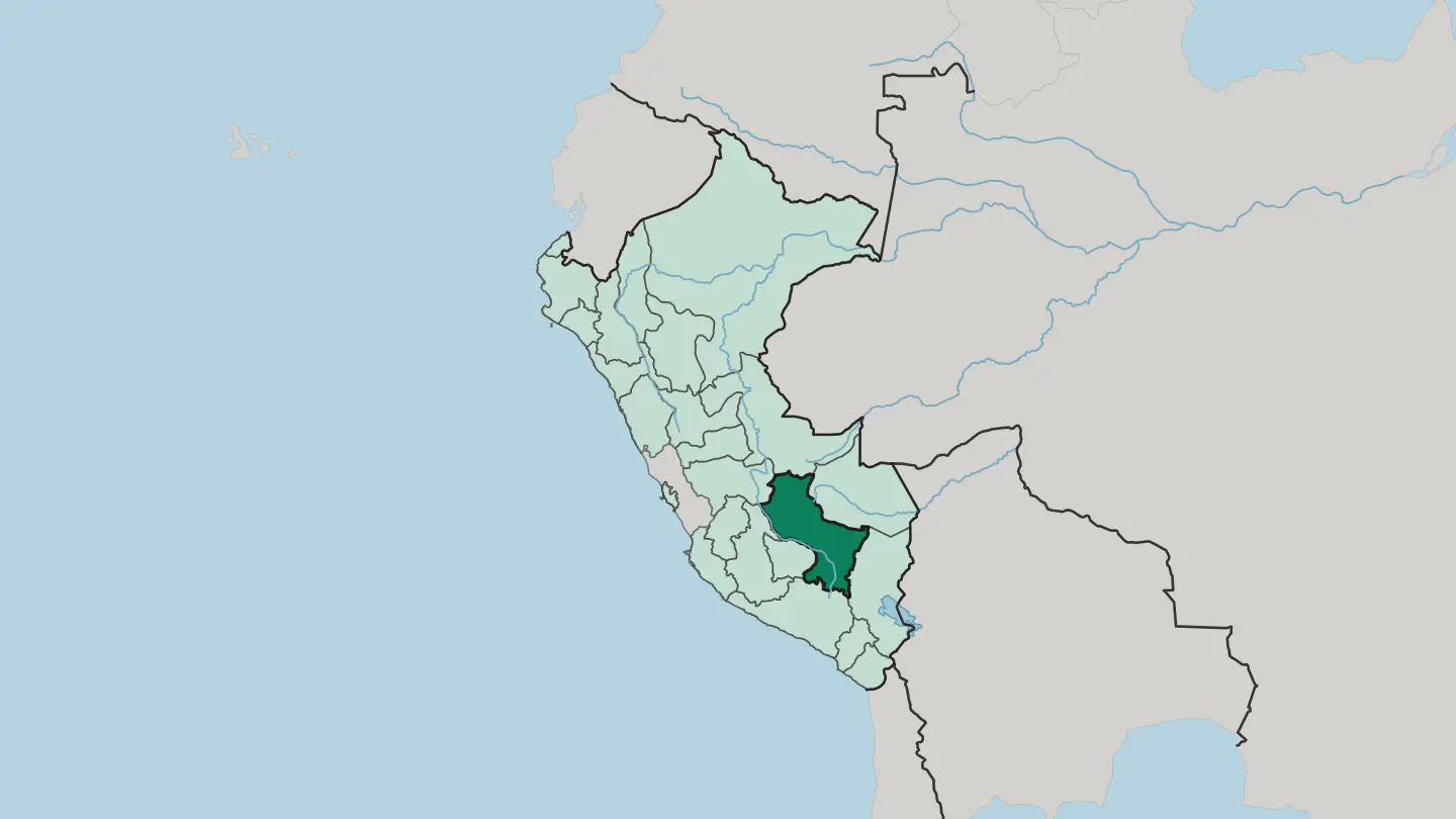 Map of Departamento de Cusco in Peru