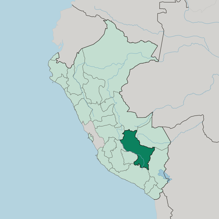Map showing Departamento de Cusco — In Peru