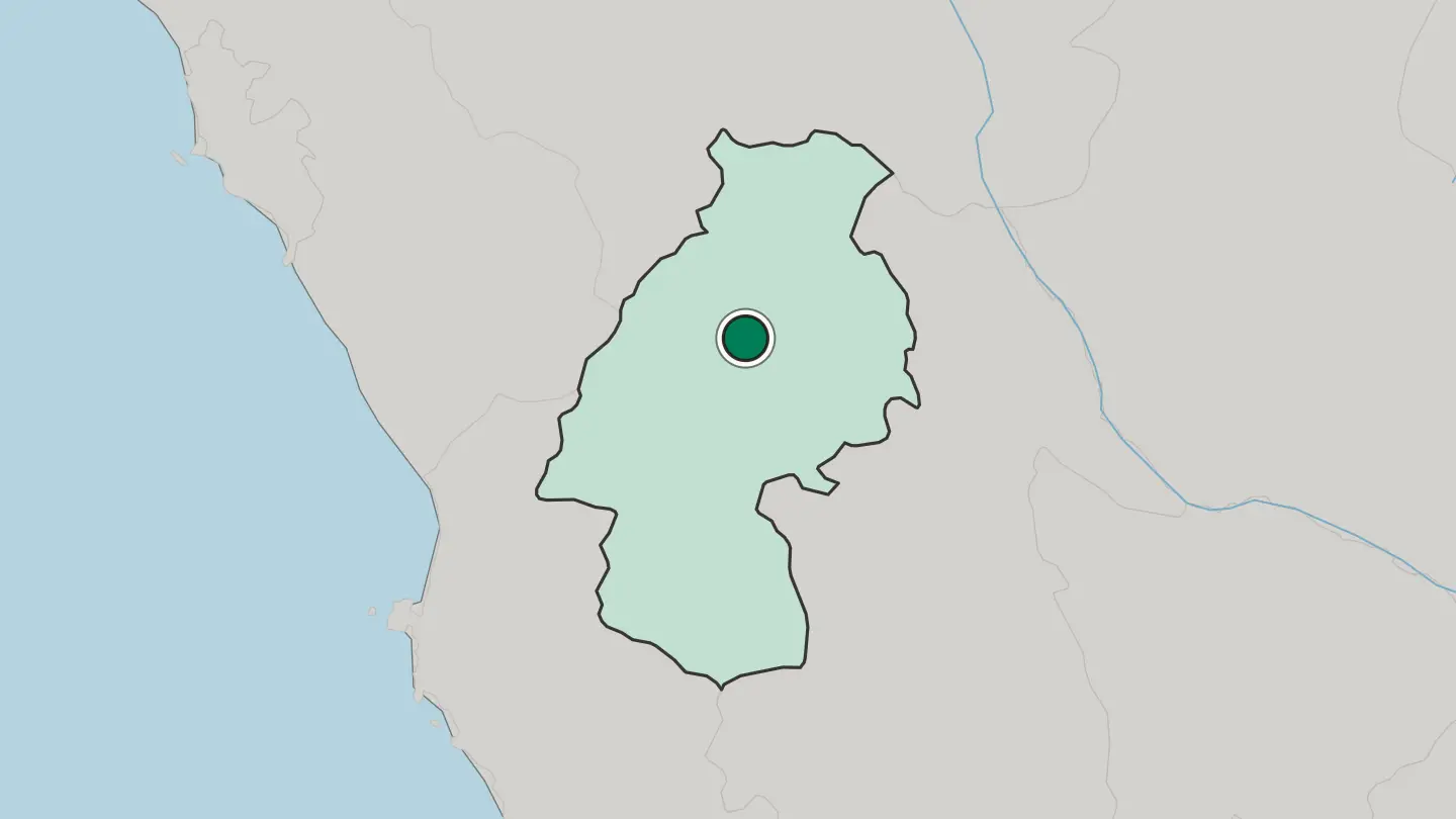 Map of Huancavelica in Peru