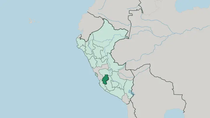 Map of Departamento de Huancavelica in Peru