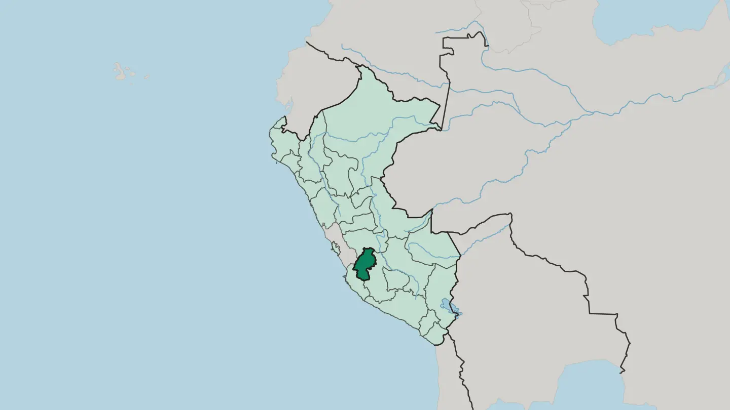 Map of Departamento de Huancavelica in Peru