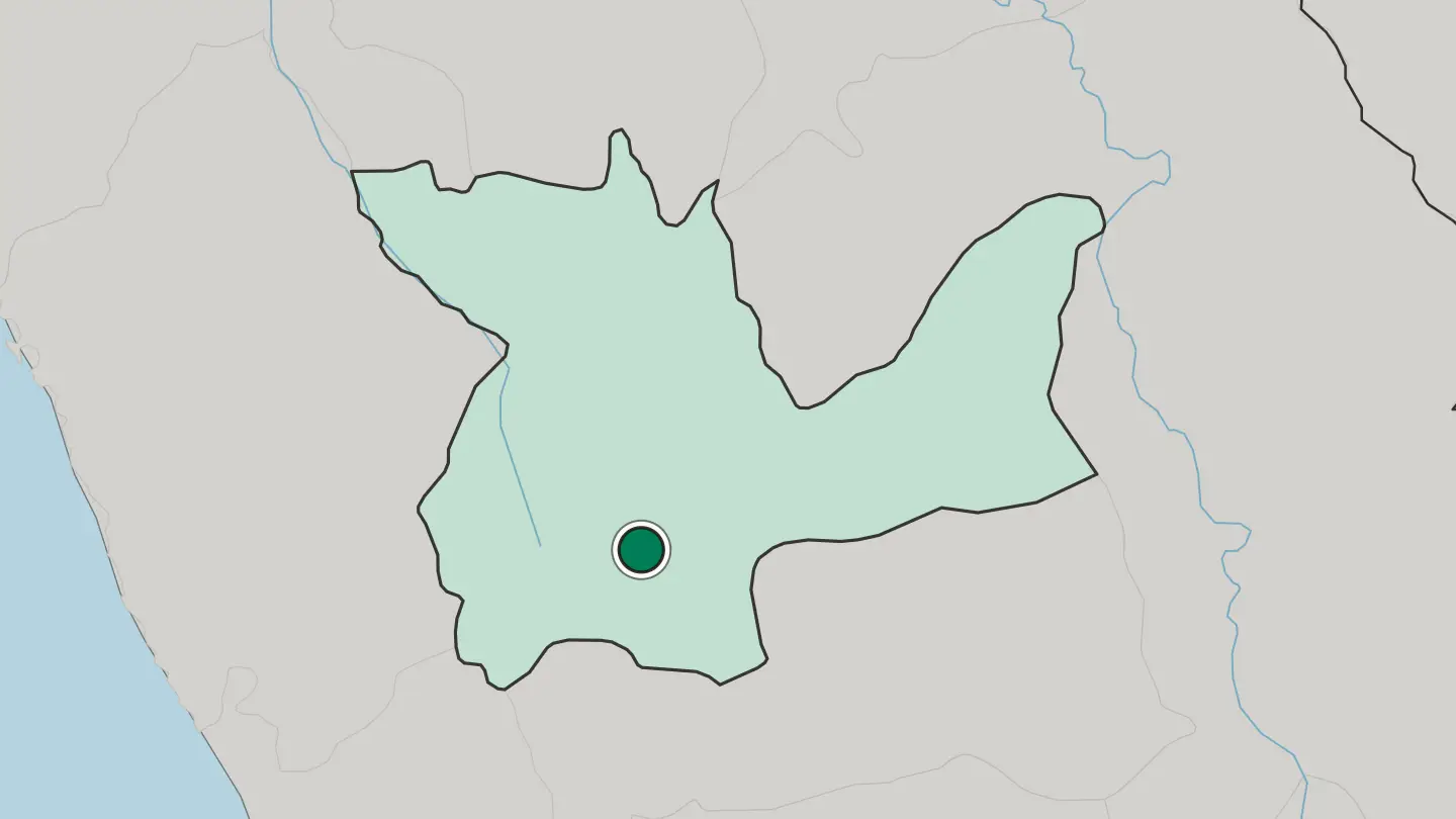 Map of Huánuco in Peru
