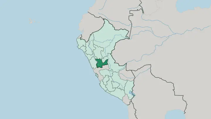 Map of Departamento de Huánuco in Peru