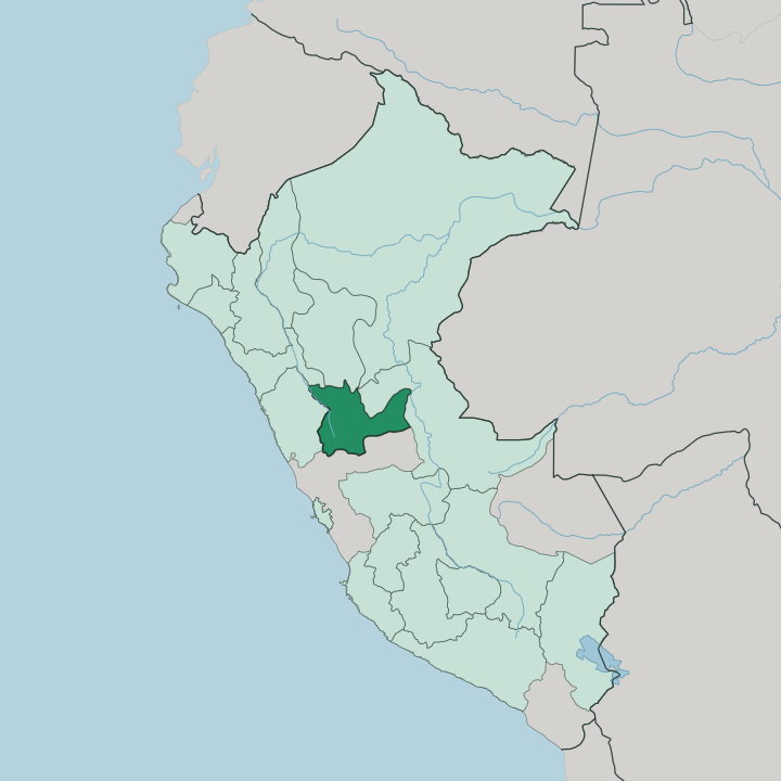 Map showing Departamento de Huánuco — In Peru