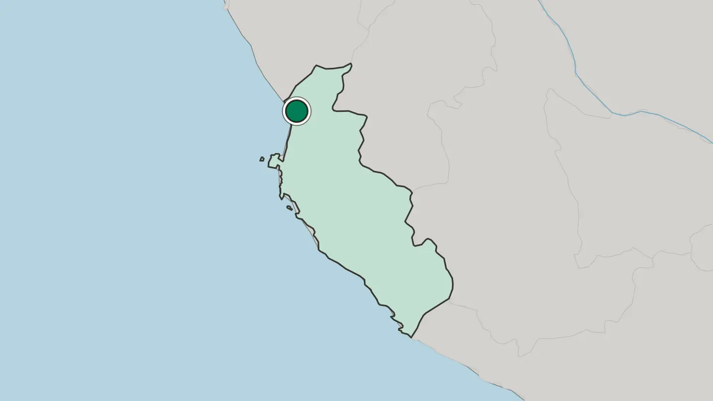 Map of Chincha Alta in Peru