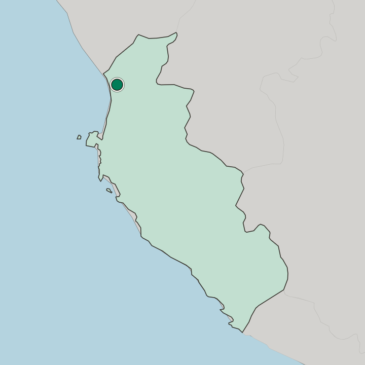 Map showing Chincha Alta — In Departamento de Ica