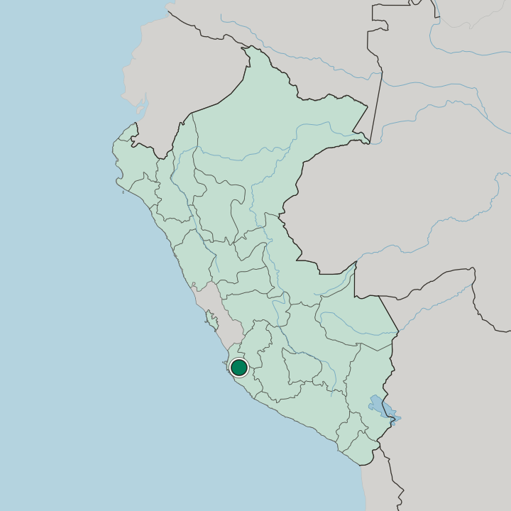 Map showing Ica — In Peru