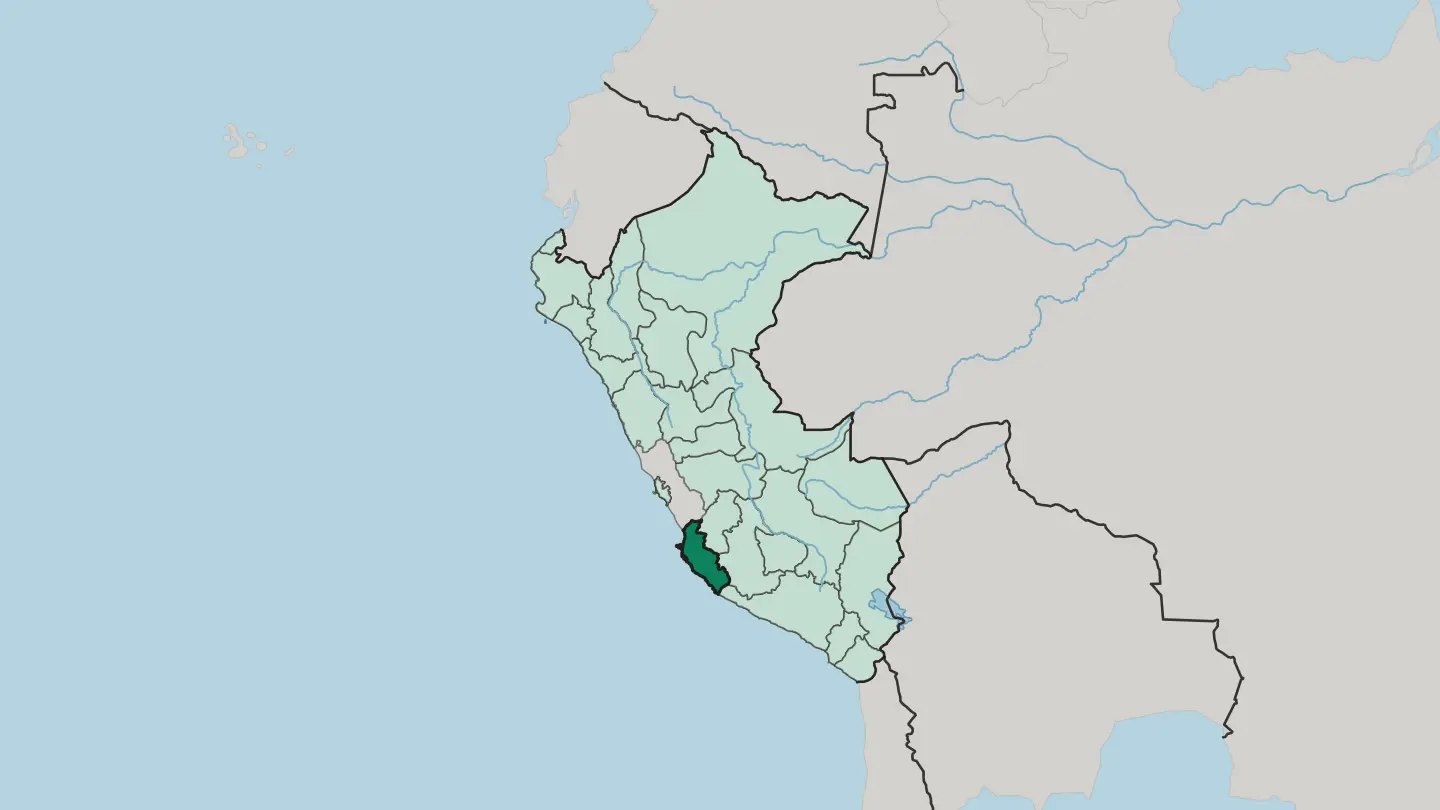 Map of Departamento de Ica in Peru